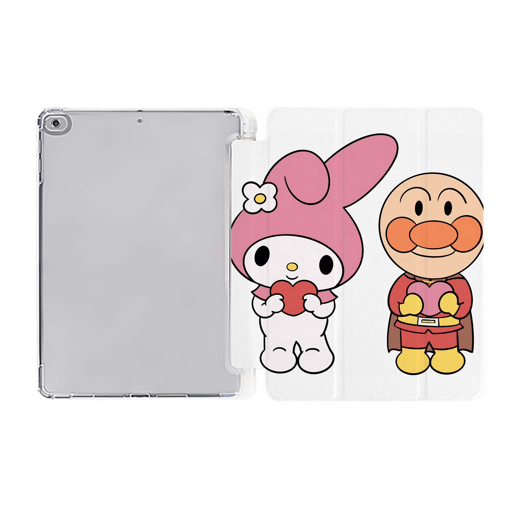 （画像用） アンパンマン Anpanman IPad ケース ペン収納付き 三つ折りスタンド PUレザー×シリコン 対応機種9.5/10.5/10.9インチ
